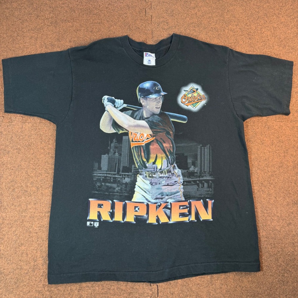 Pro Player Cal Ripken Jr Baltimore Orioles MLB T-Shirt Mens XL Black USA minty